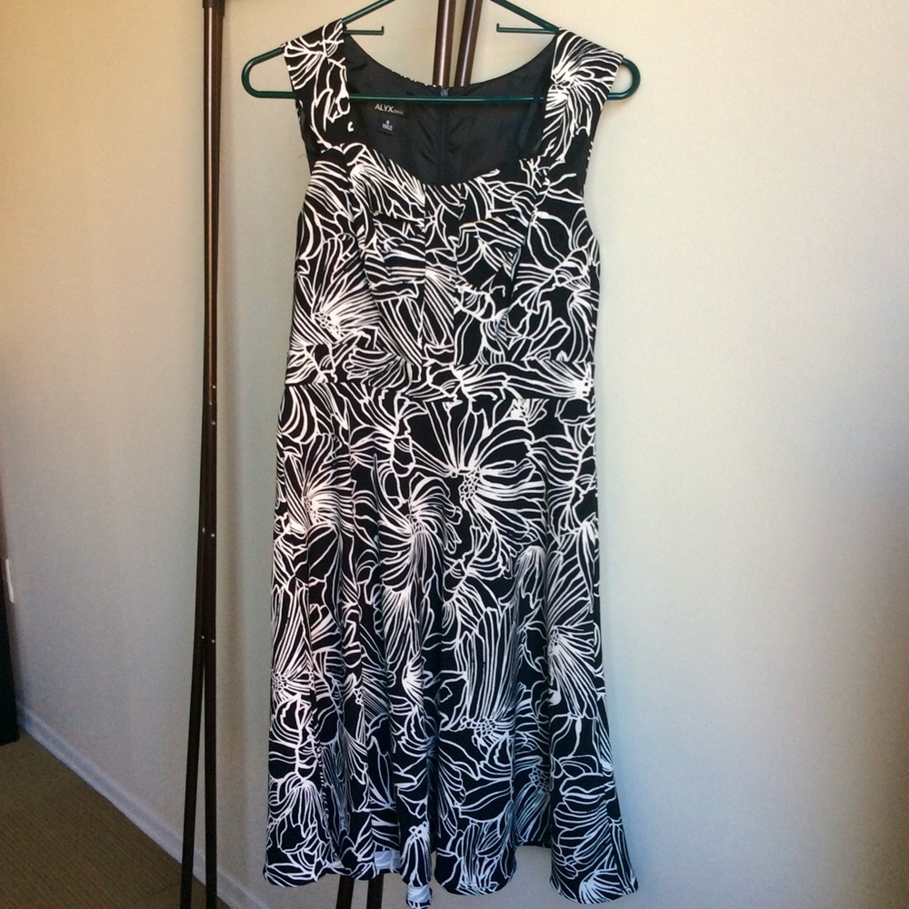 Alyx Black and White Floral Print Sundress, Size 6